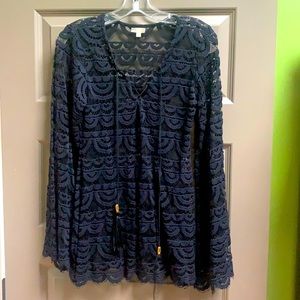 Black lace swimsuit cover-up so small